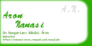 aron nanasi business card